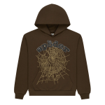 Rhinestone OG Logo Hoodie Brown SP5der304
